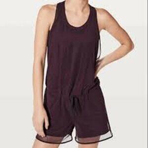 Lululemon Lab Orbit Black Cherry Mesh Racerback Romper